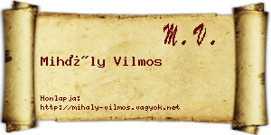 Mihály Vilmos névjegykártya